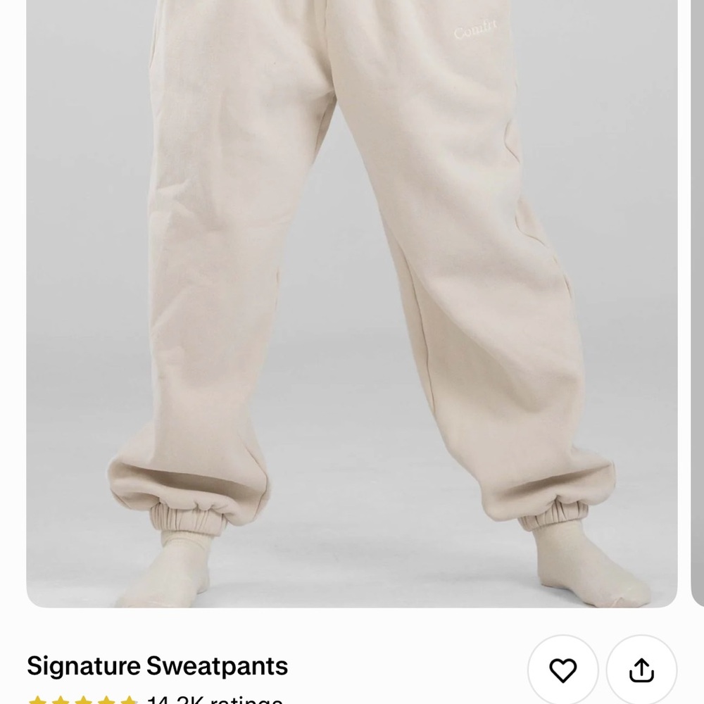 Comfrt - Signature Sweatpants and Hoodie in Bone - Picture 4 of 6